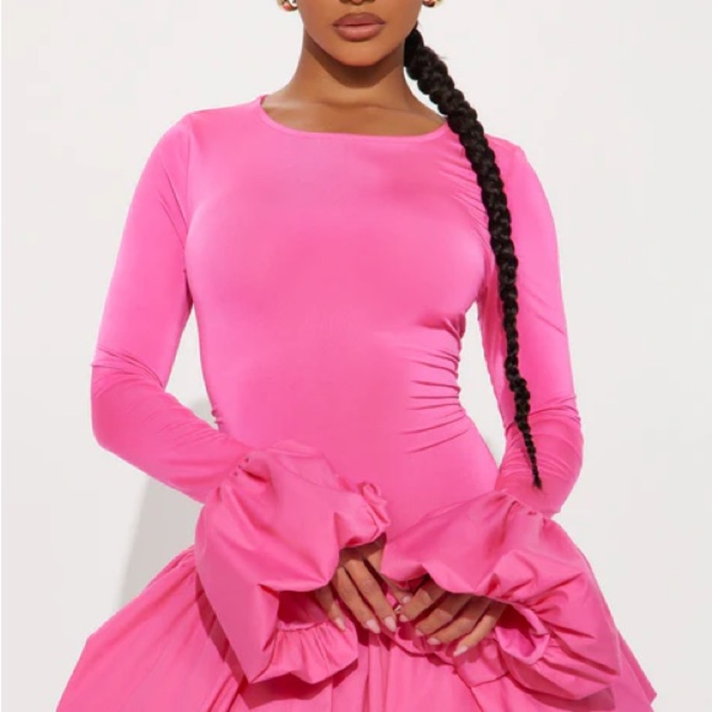 Fashion Nova Pink Long Sleeve Dress - Picture 2 of 3
